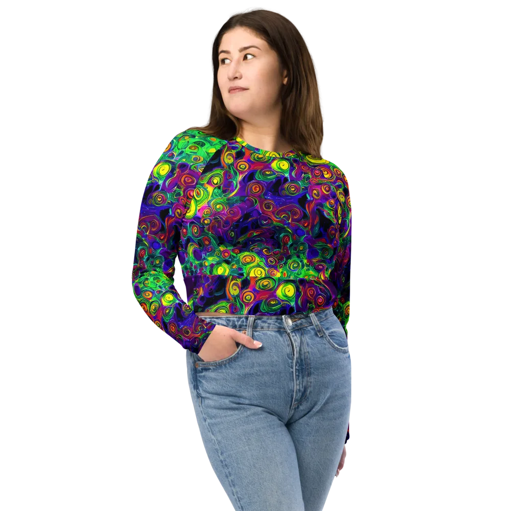 Spiral Fever on Long Sleeve Crop Top — Front