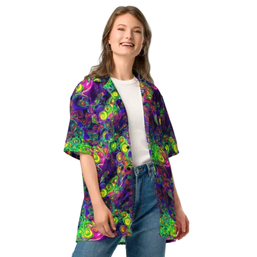 Spiral Fever on a Button Shirt