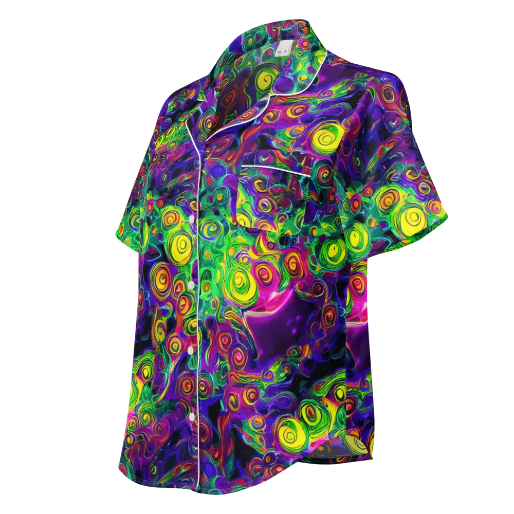 Spiral Fever on Women's Short Sleeve Pajama Top — Left Front