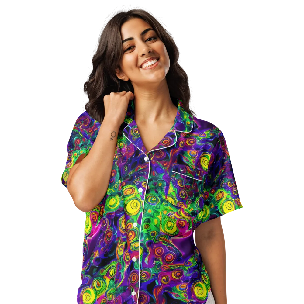 Spiral Fever on Women's Short Sleeve Pajama Top — Front