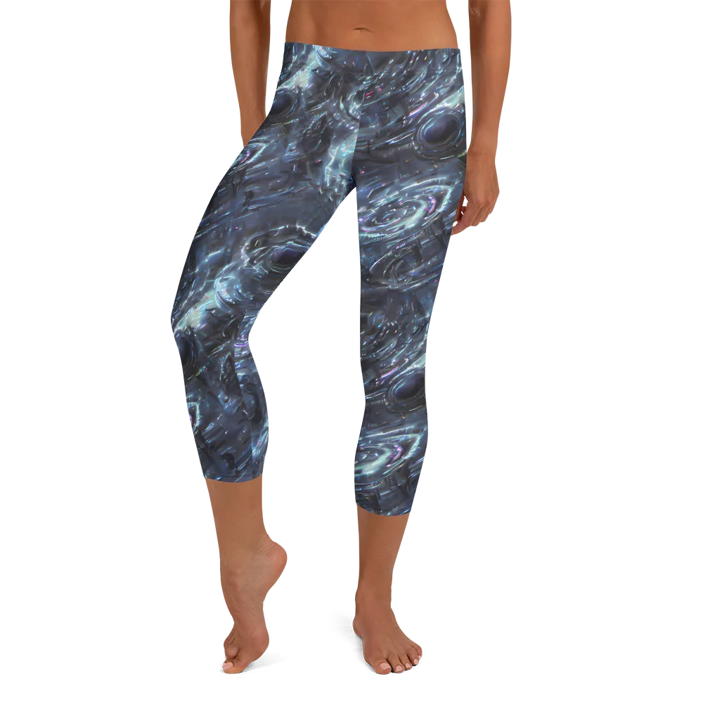 Blue Gravity on Capri Leggings — Front