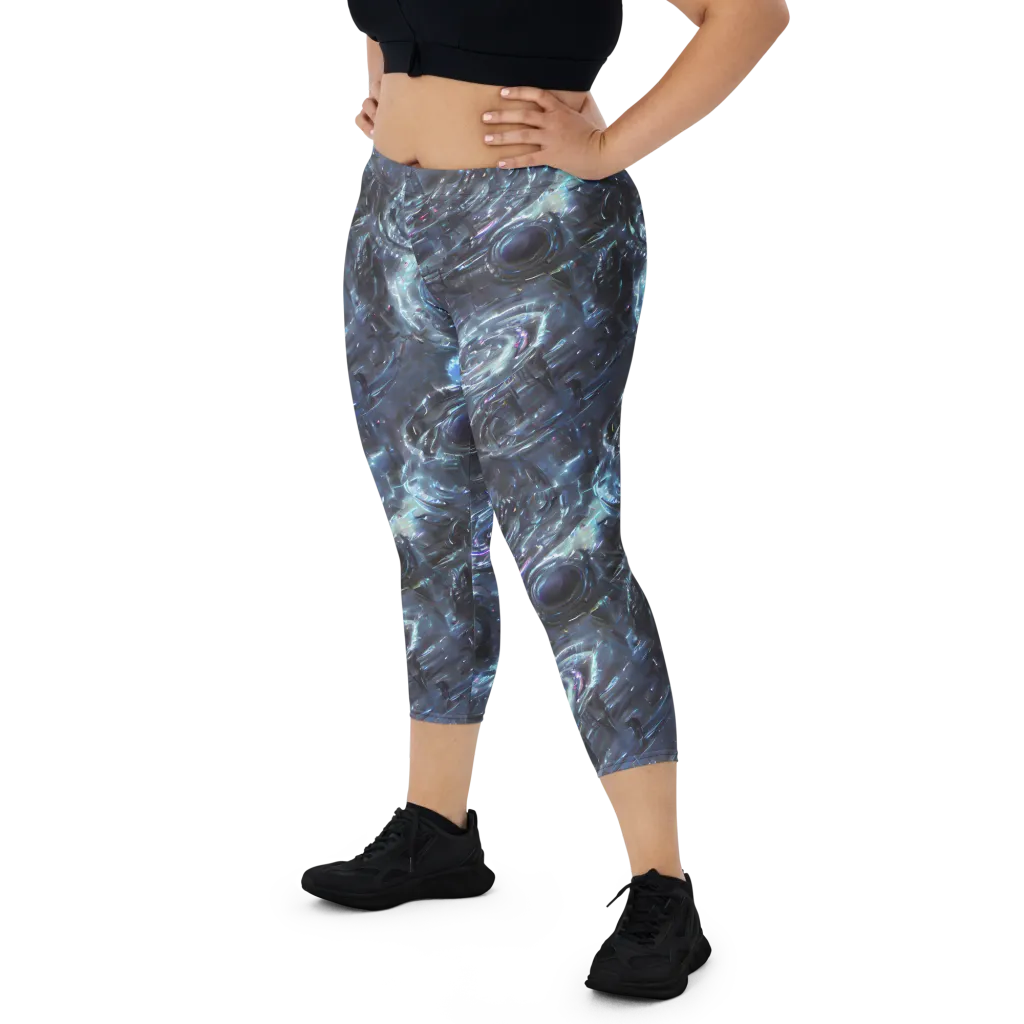 Blue Gravity on Capri Leggings — Front