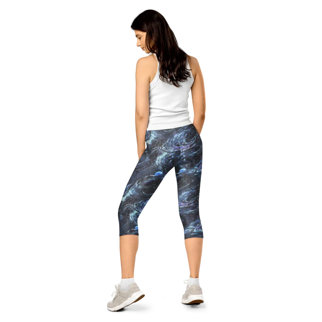 Blue Gravity on Capri Leggings — Back