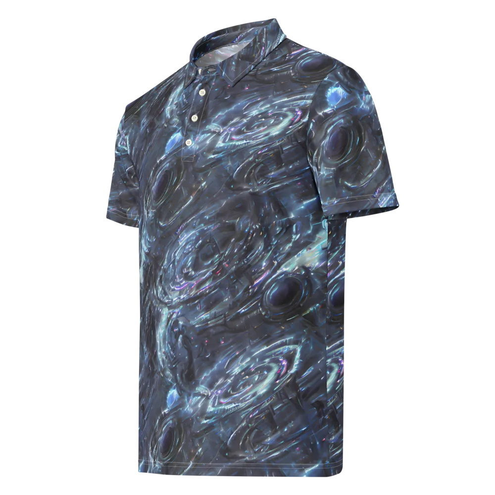 Blue Gravity on Men's Slim Fit Polo Shirt — Left Front