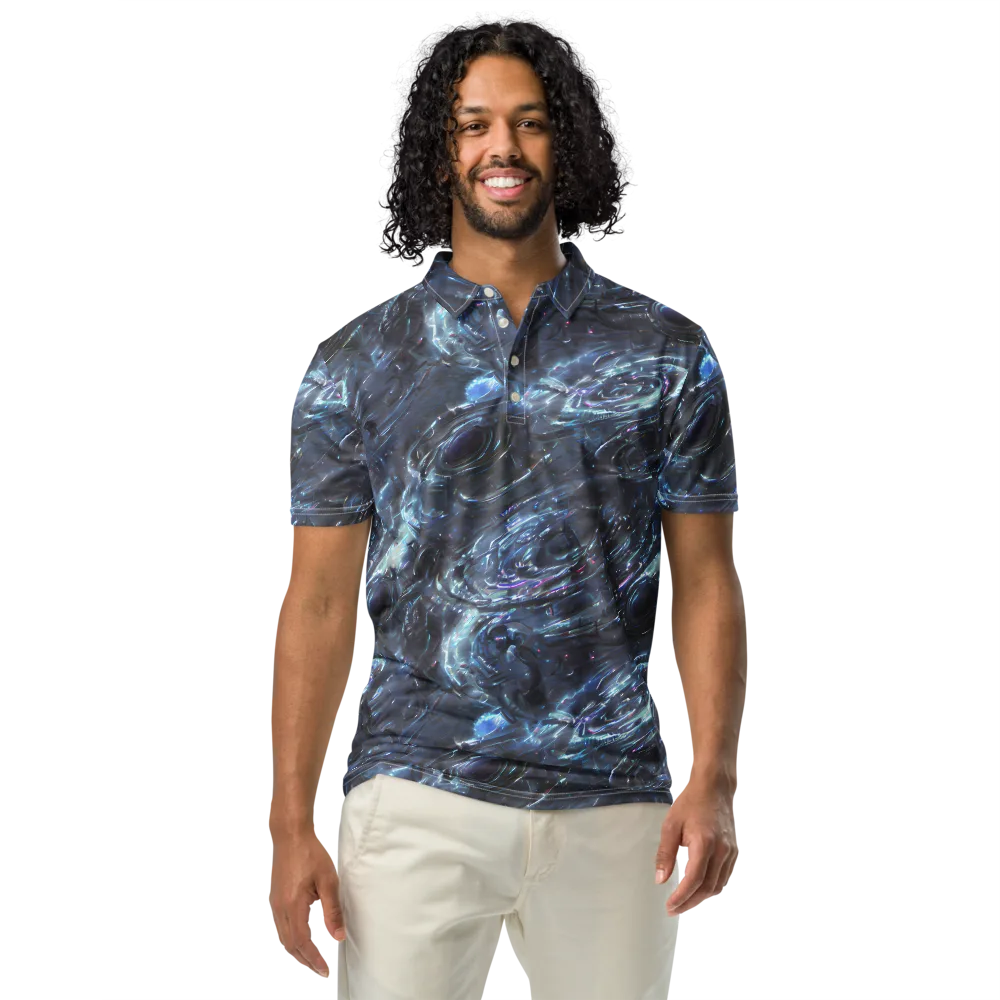 Blue Gravity on Men's Slim Fit Polo Shirt — Front