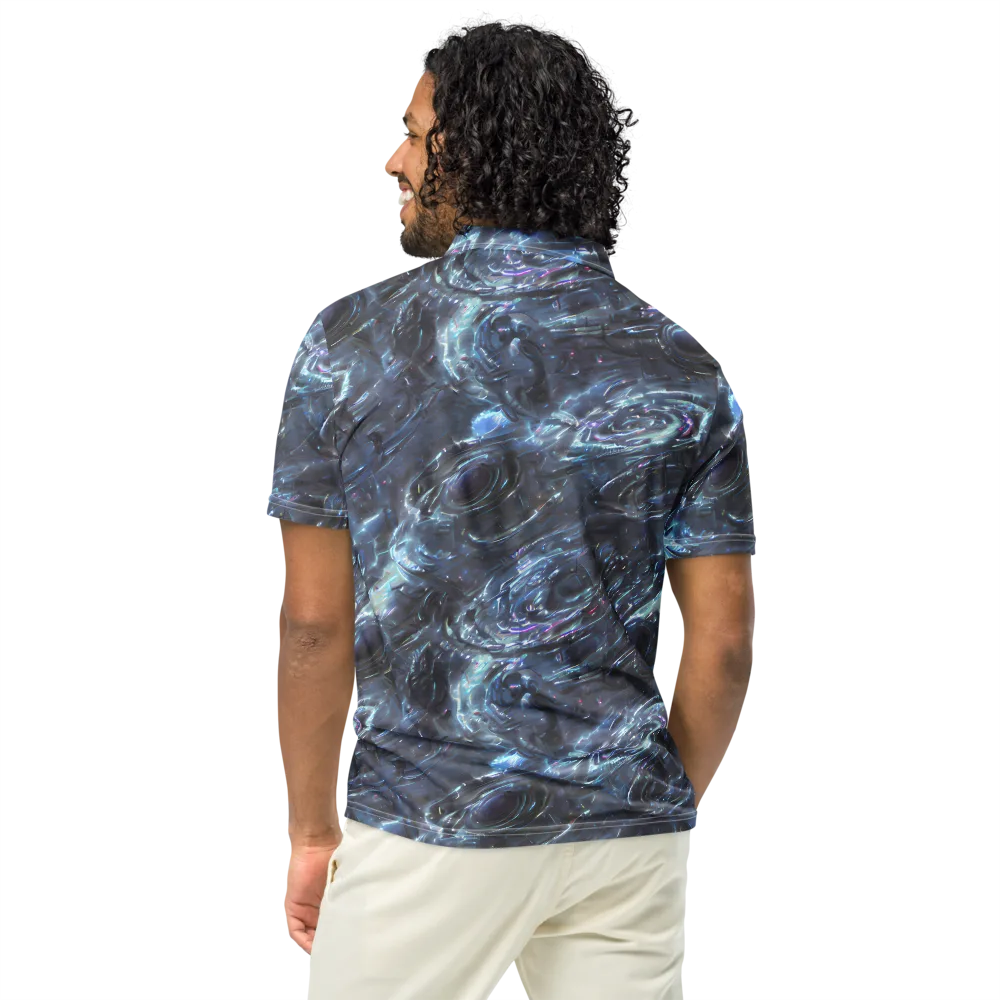 Blue Gravity on Men's Slim Fit Polo Shirt — Back