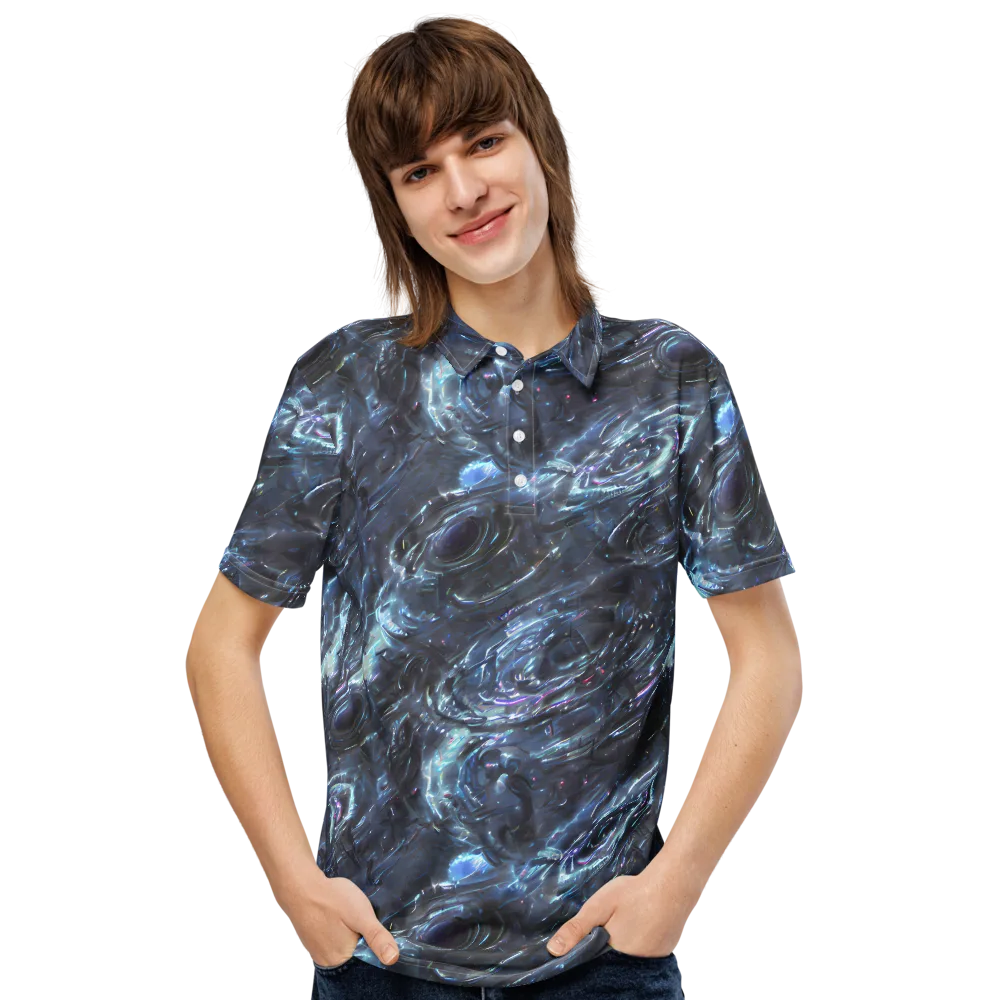 Blue Gravity on Men's Slim Fit Polo Shirt — Front