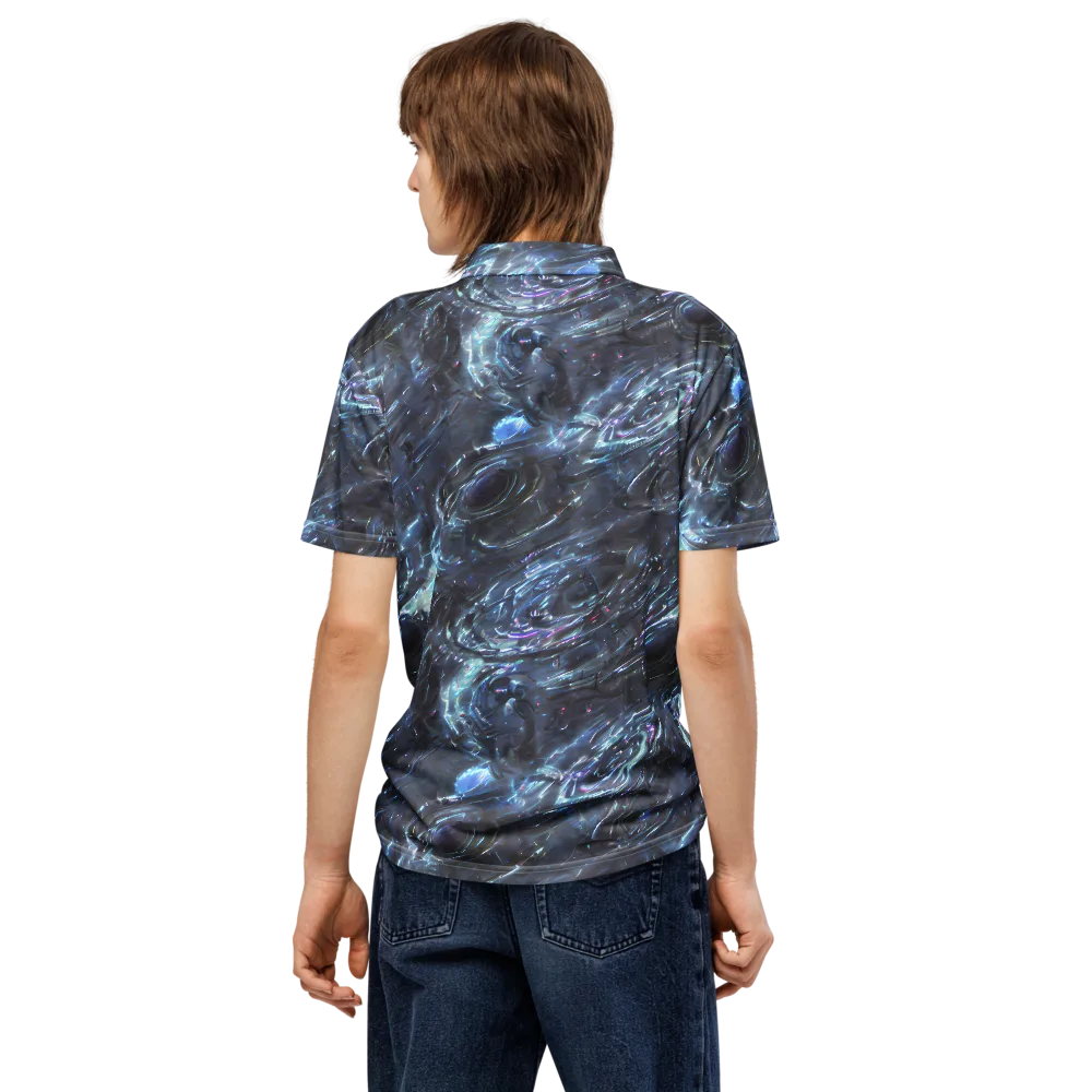Blue Gravity on Men's Slim Fit Polo Shirt — Back