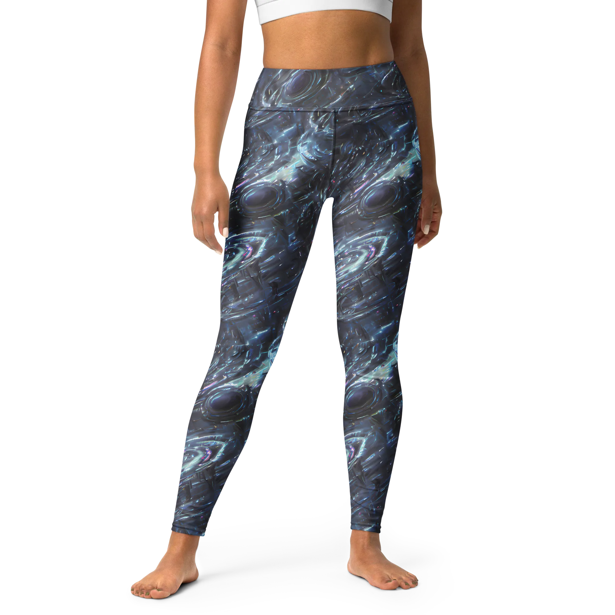 Blue Gravity on Yoga Leggings — Front