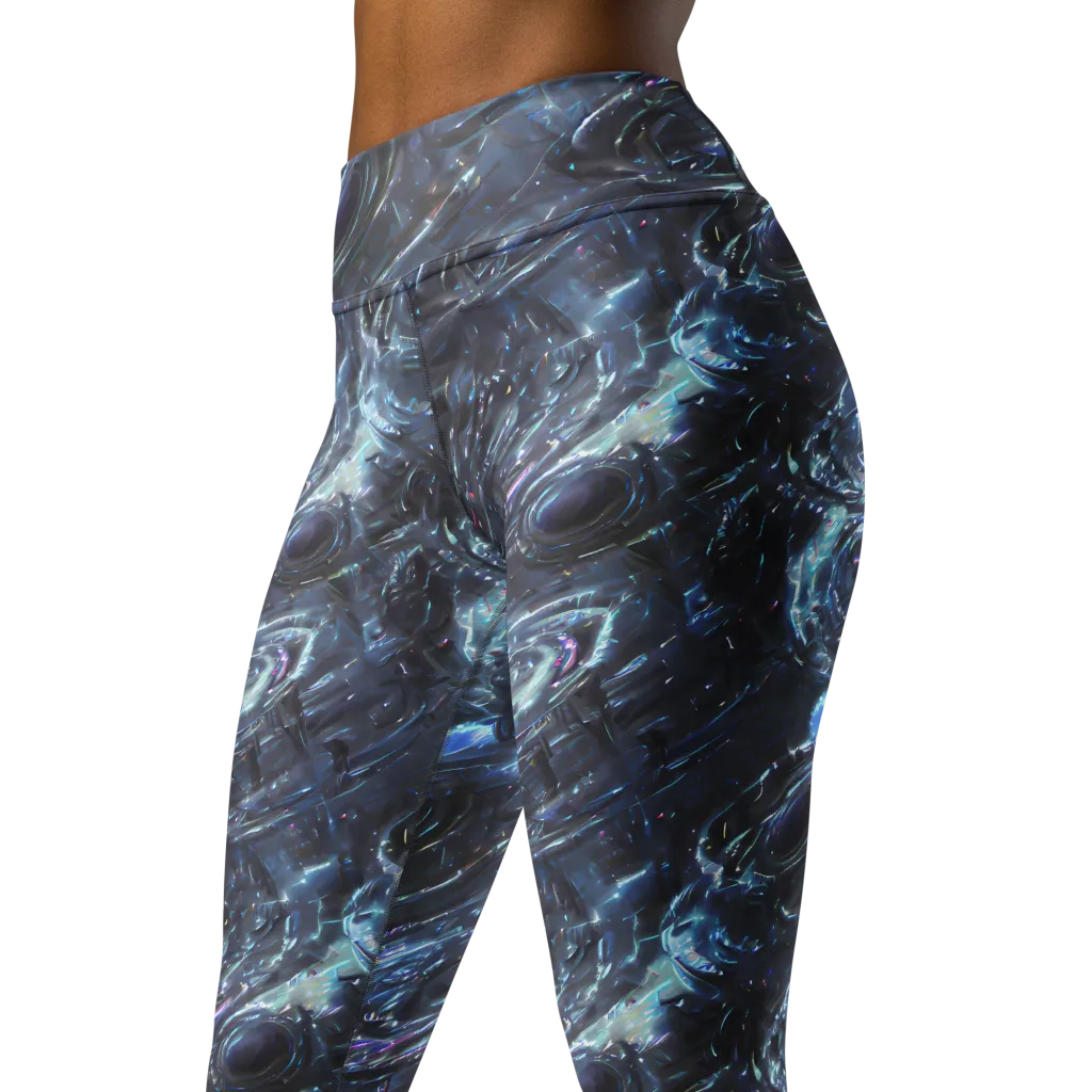 Blue Gravity on Yoga Leggings — Left Front