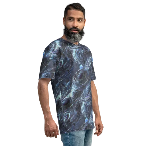 Blue Gravity on a Men's Crew Neck T-Shirt