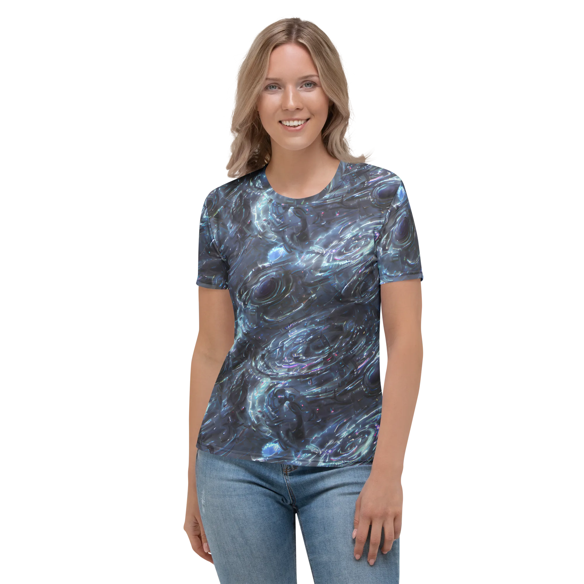 Blue Gravity on Women's Crew Neck T-Shirt — Front