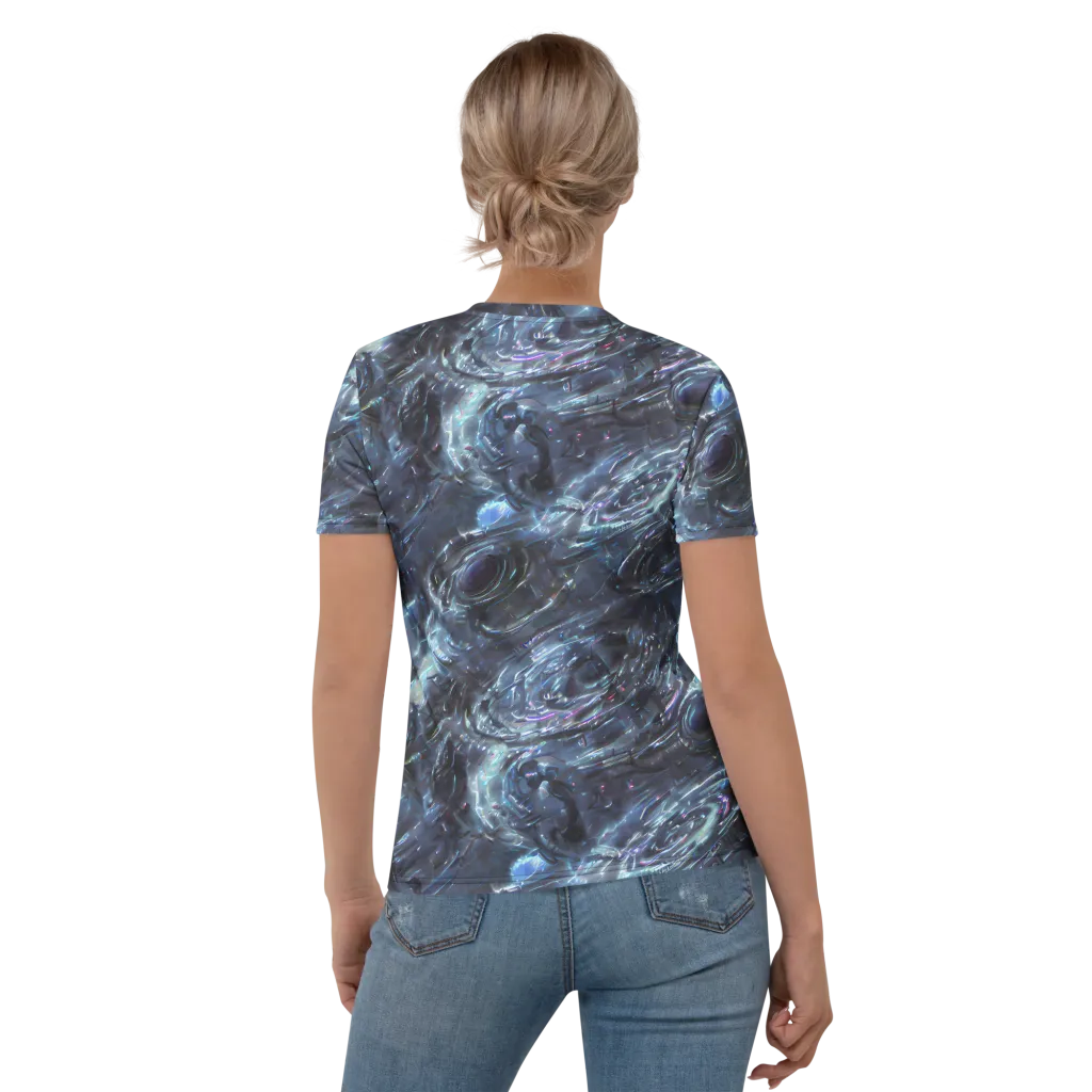 Blue Gravity on Women's Crew Neck T-Shirt — Back