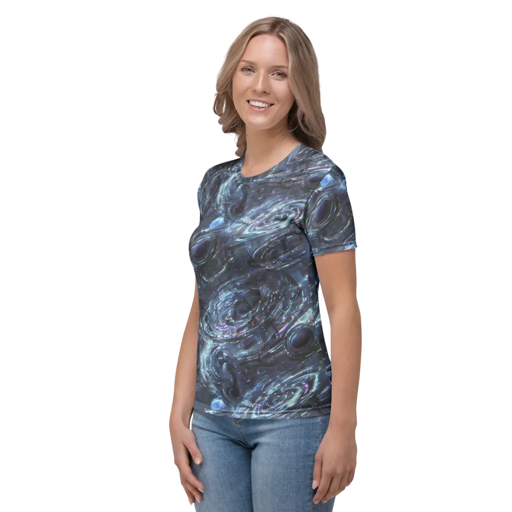 Blue Gravity on Women's Crew Neck T-Shirt — Left