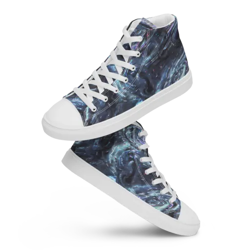 Blue Gravity on a Women's High Top Canvas Shoes