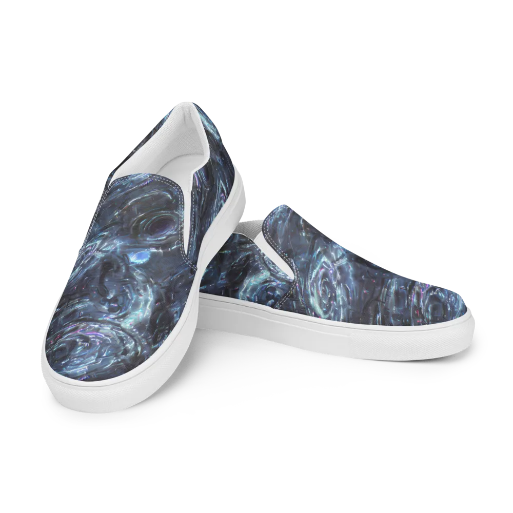 Blue Gravity on Men's Slip-On Canvas Shoes — Left Front