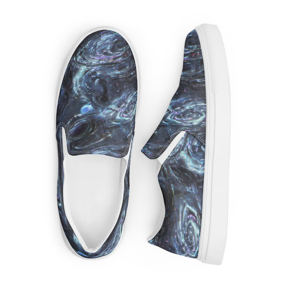 Blue Gravity on Men's Slip-On Canvas Shoes — Front