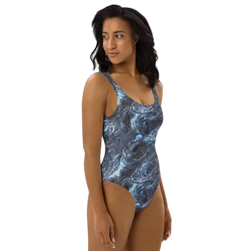 Blue Gravity on a One-Piece Swimsuit