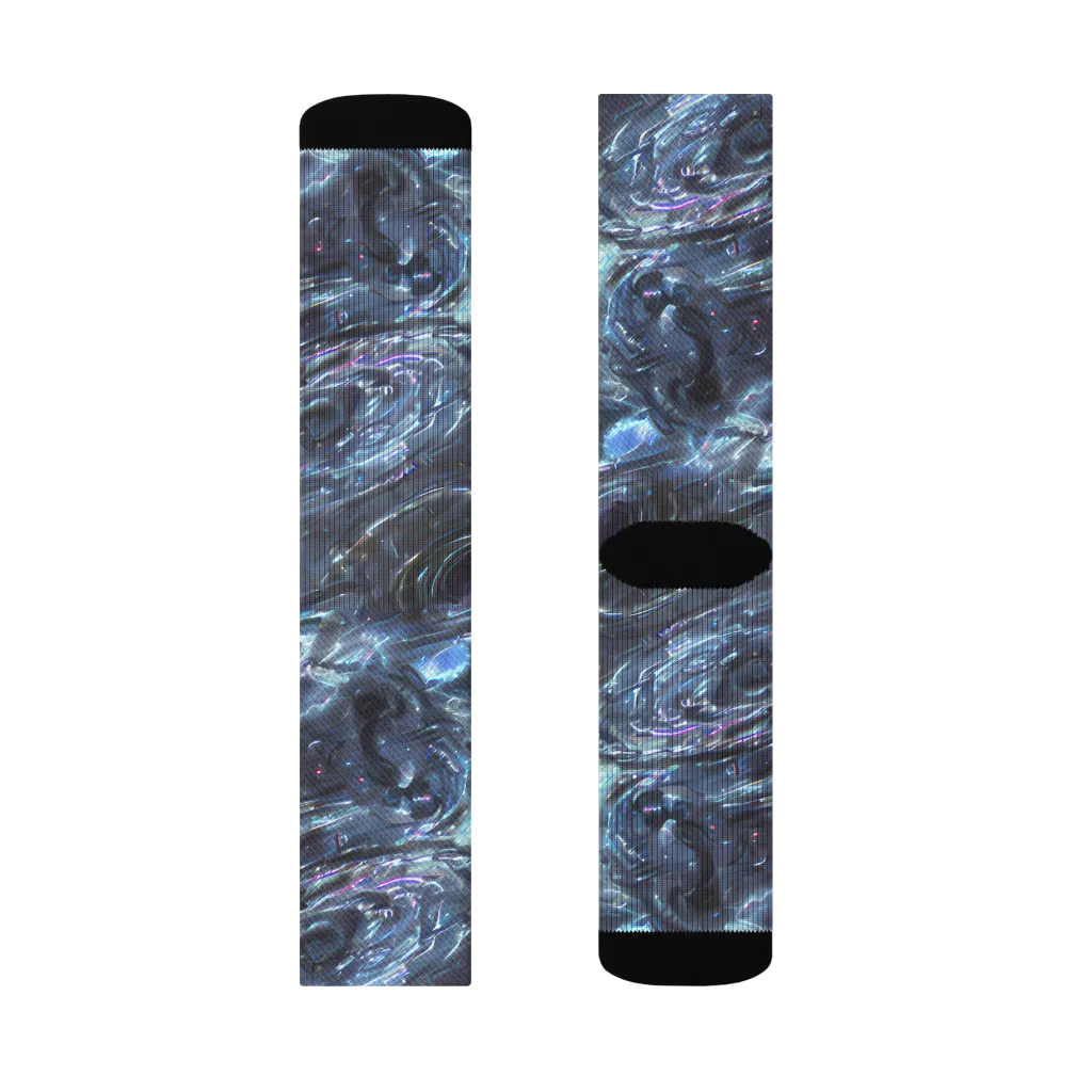 Blue Gravity on Socks — Right Sock