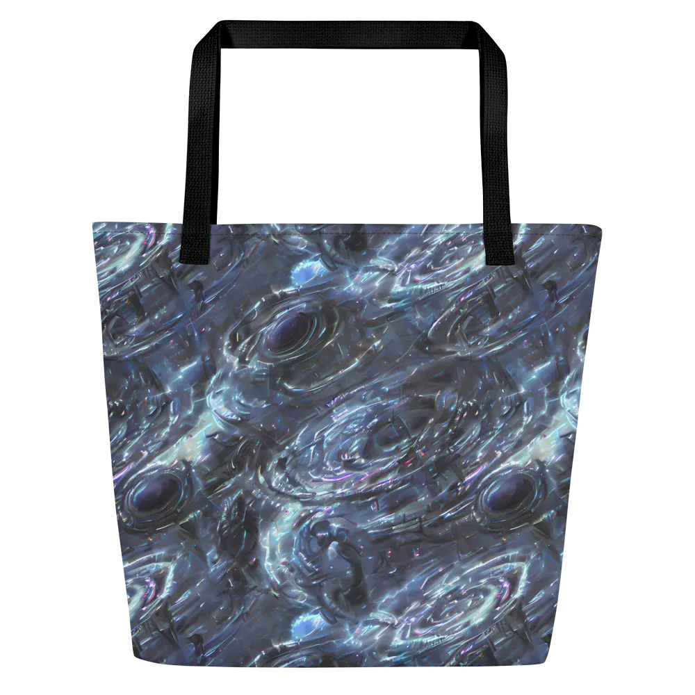 Blue Gravity on Large Tote Bag W/ Pocket — Front