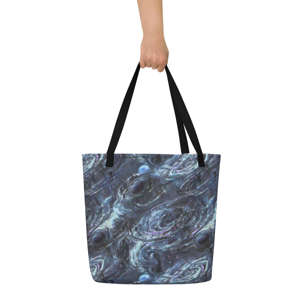 Blue Gravity on Large Tote Bag W/ Pocket — Front
