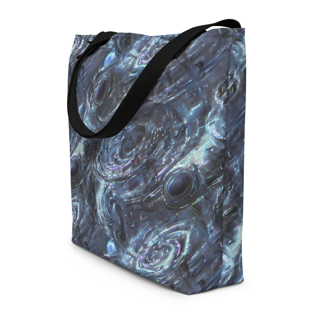 Blue Gravity on Large Tote Bag W/ Pocket — Front