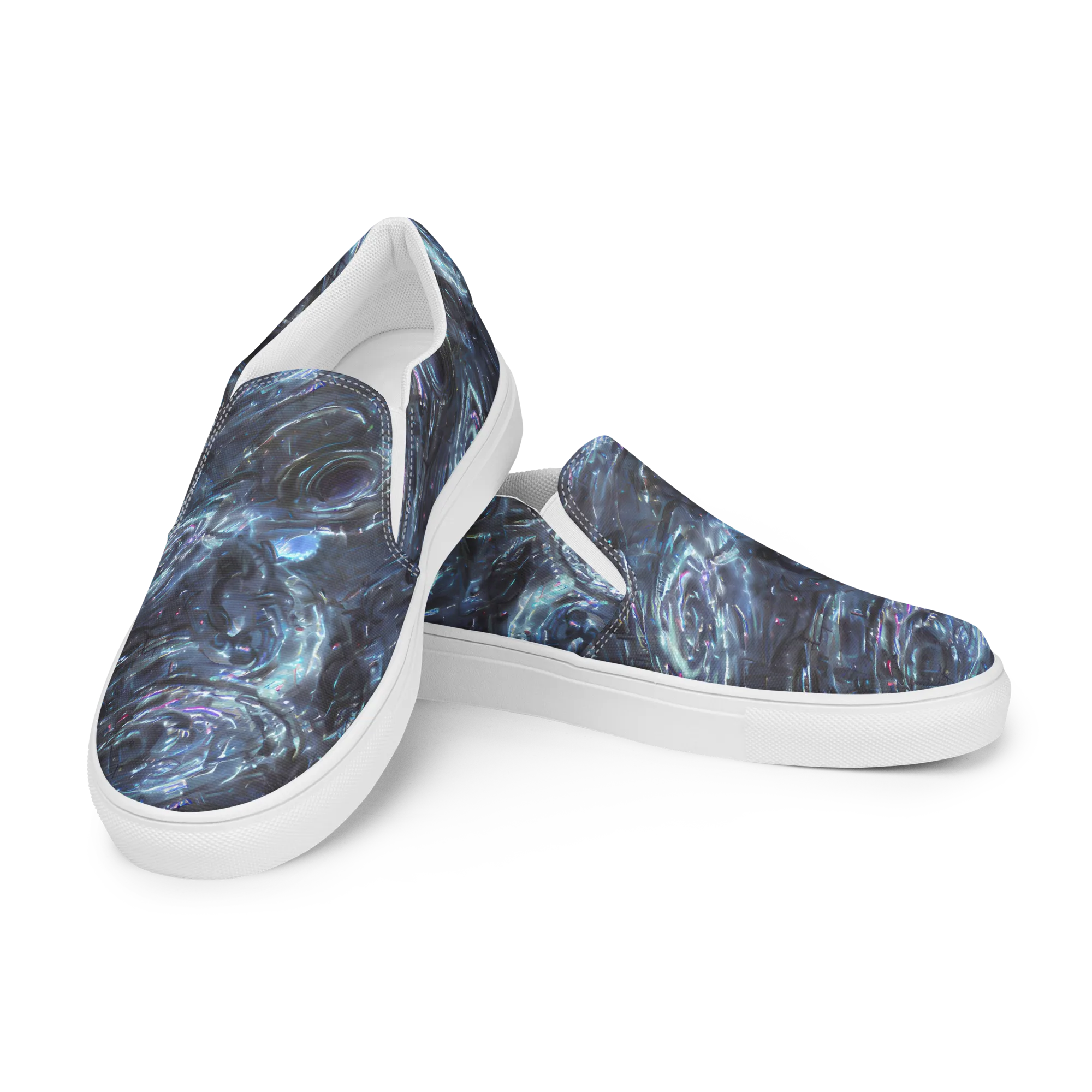 Blue Gravity on Women's Slip-On Canvas Shoes — Left Front