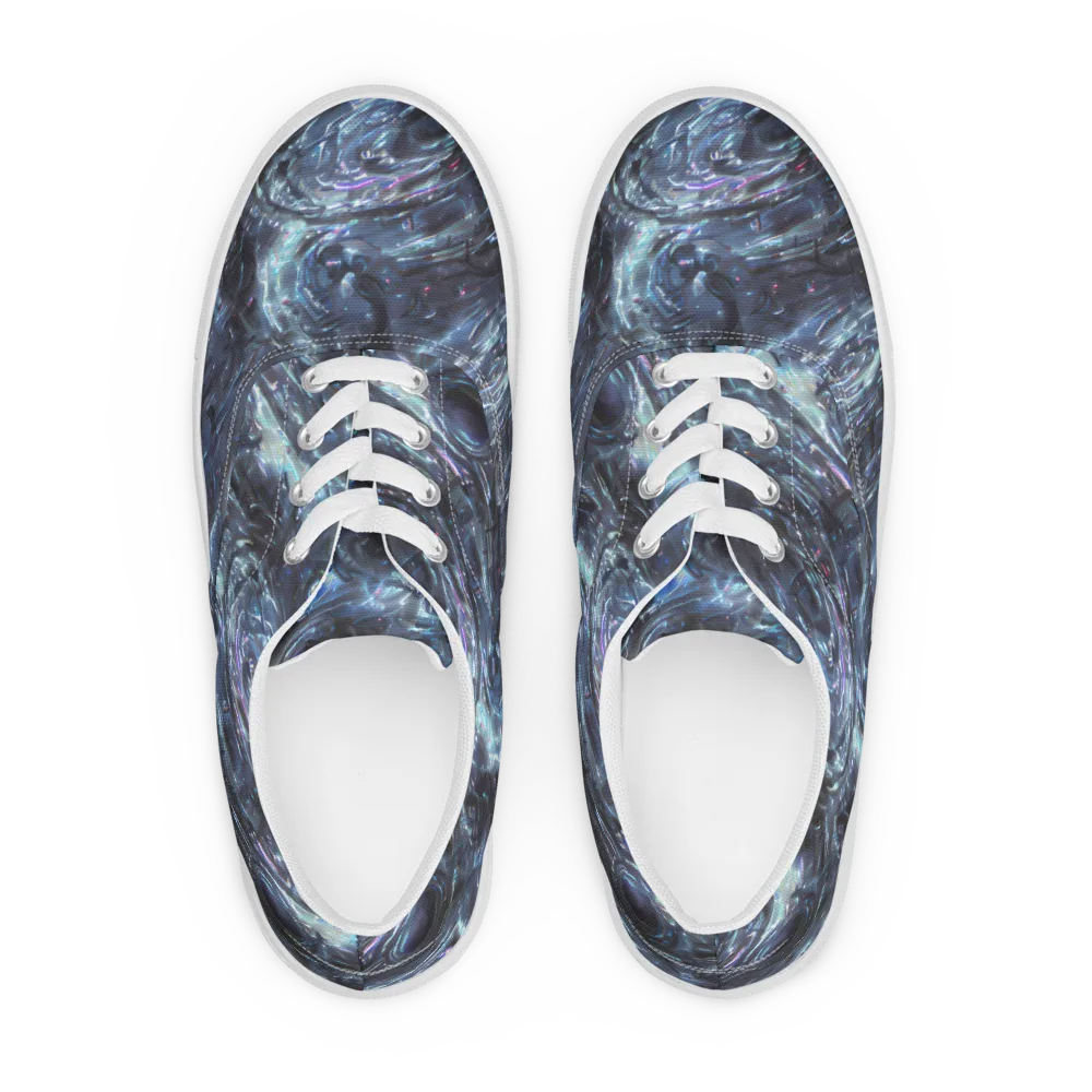 Blue Gravity on Men's Lace-Up Canvas Shoes — Front