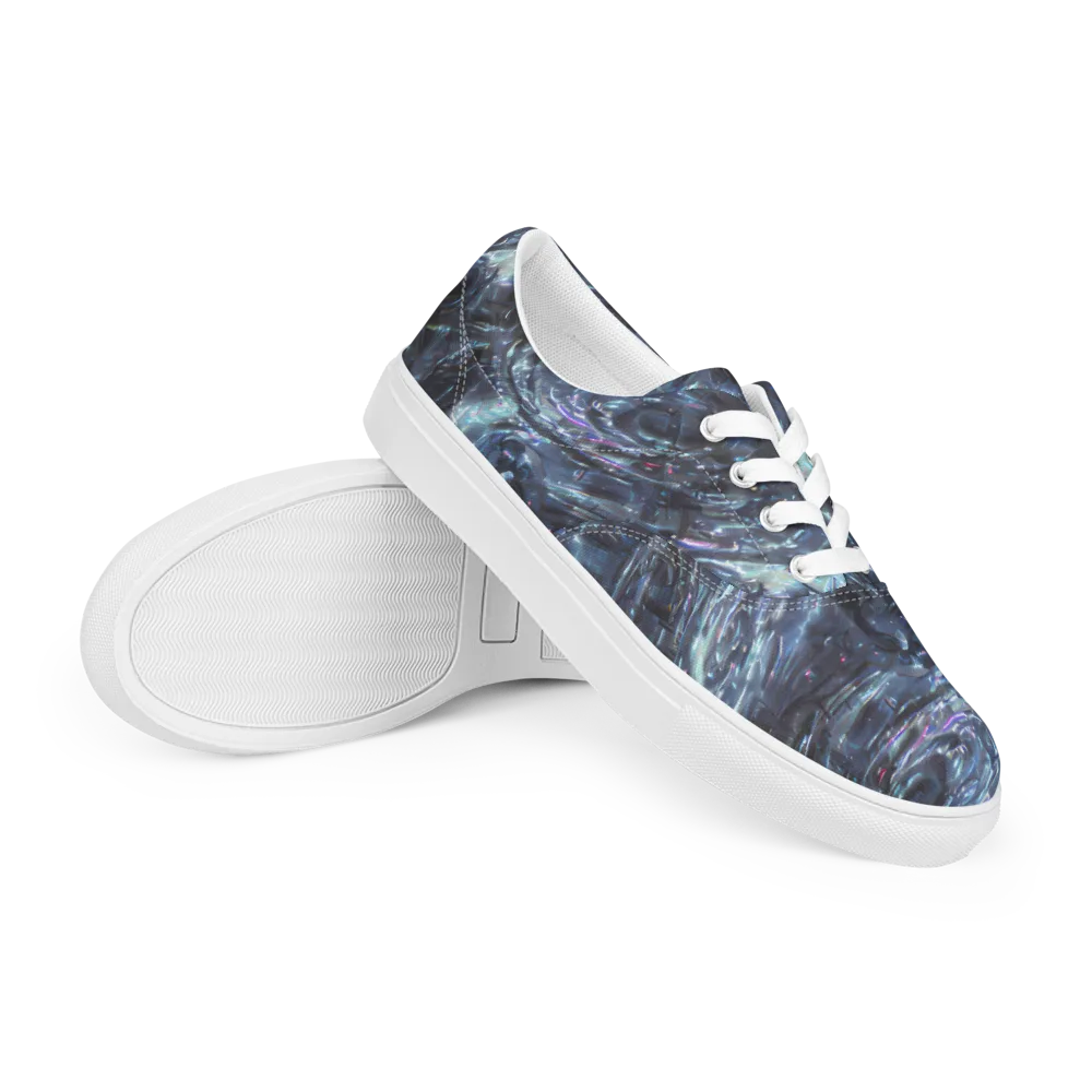 Blue Gravity on Men's Lace-Up Canvas Shoes — Right Front