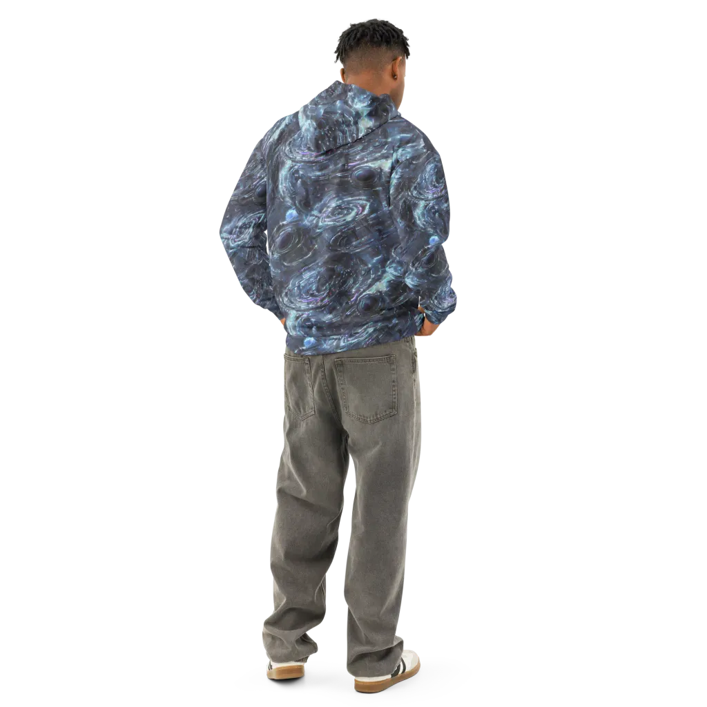 Blue Gravity on Cotton Hoodie — Back