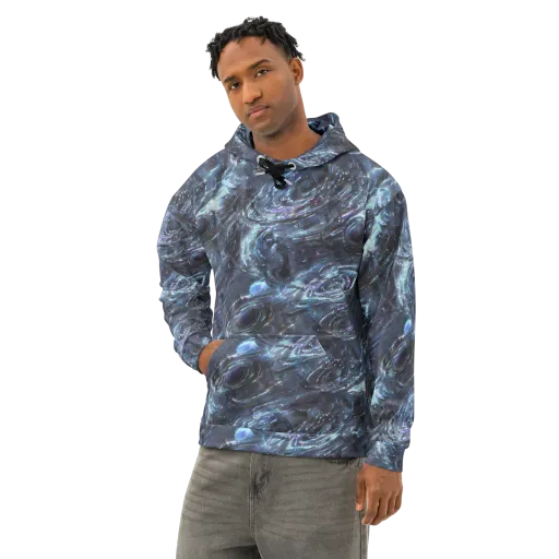 Blue Gravity on a Cotton Hoodie