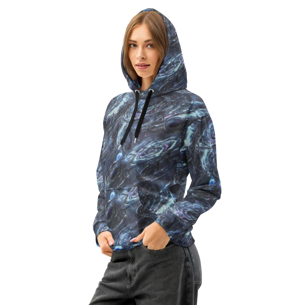 Blue Gravity on Cotton Hoodie — Left Front