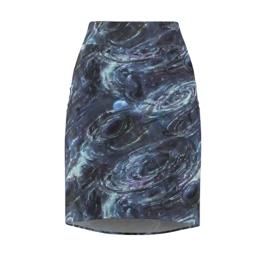Blue Gravity on a Pencil Skirt