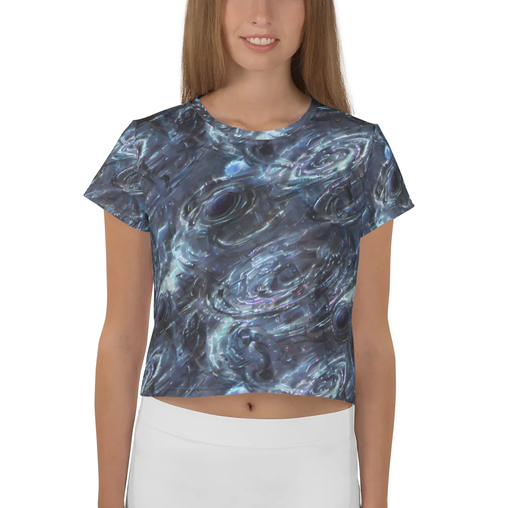 Blue Gravity on Crop Tee — Front