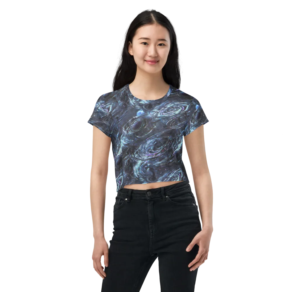 Blue Gravity on Crop Tee — Front