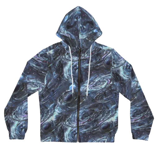 Blue Gravity on a Women's Full-Zip Hoodie