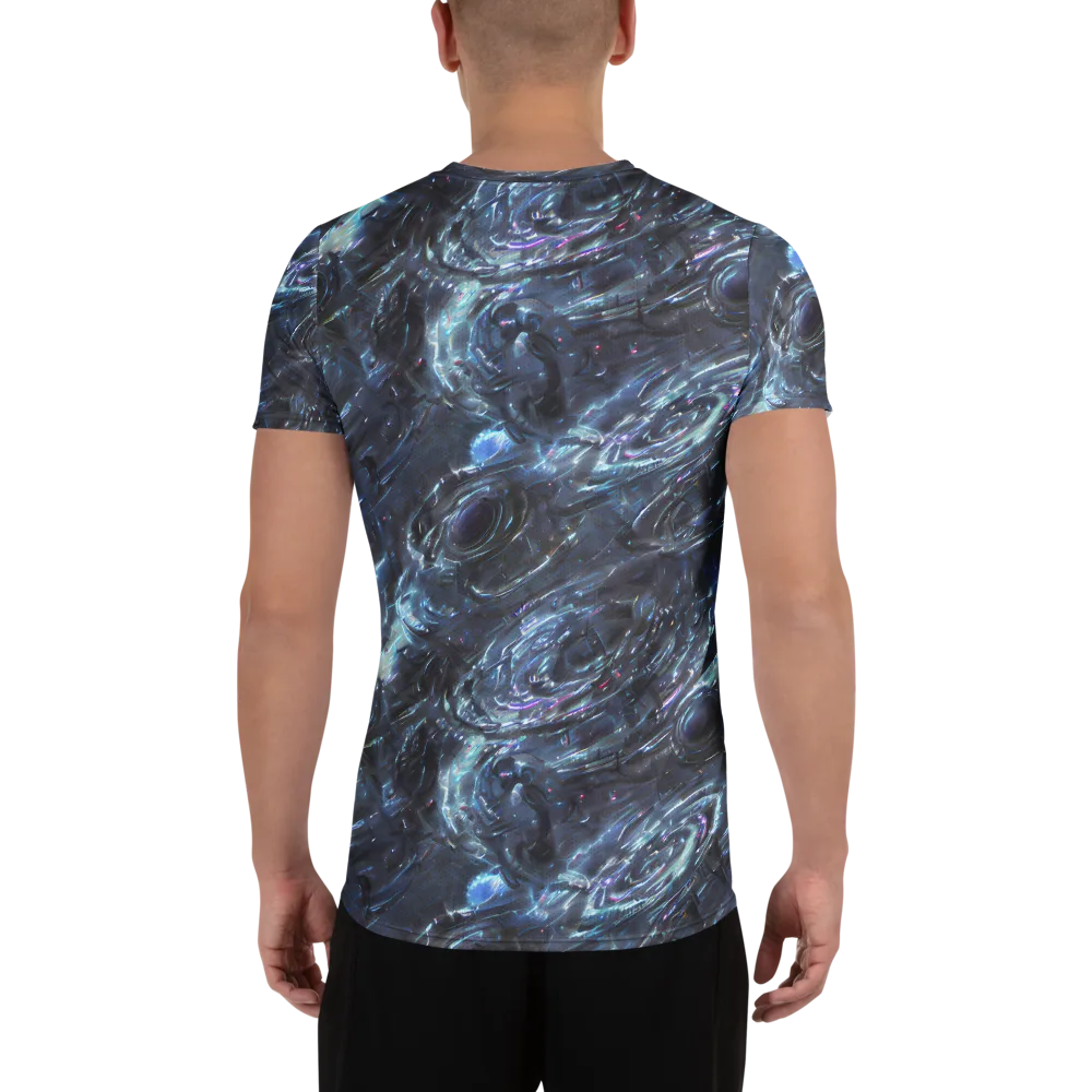 Blue Gravity on Men's Athletic T-Shirt — Back