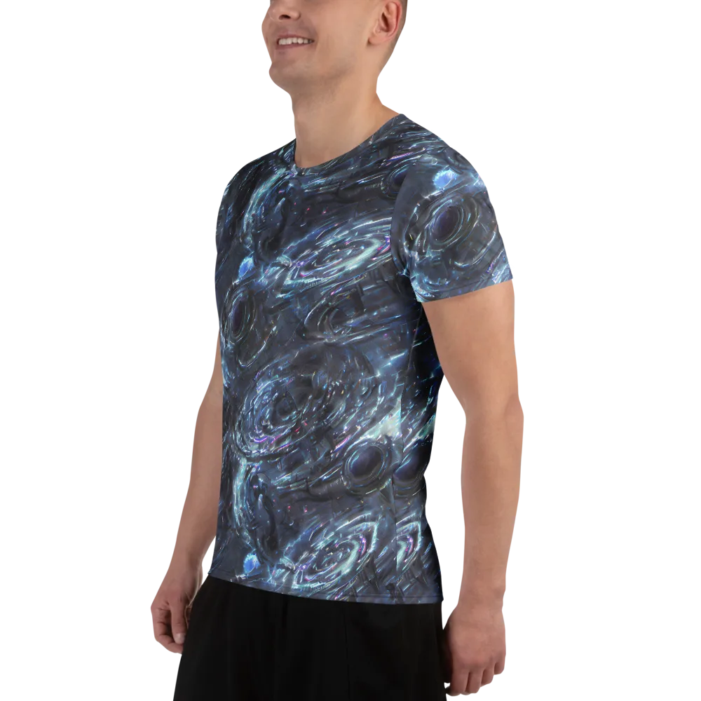 Blue Gravity on Men's Athletic T-Shirt — Left