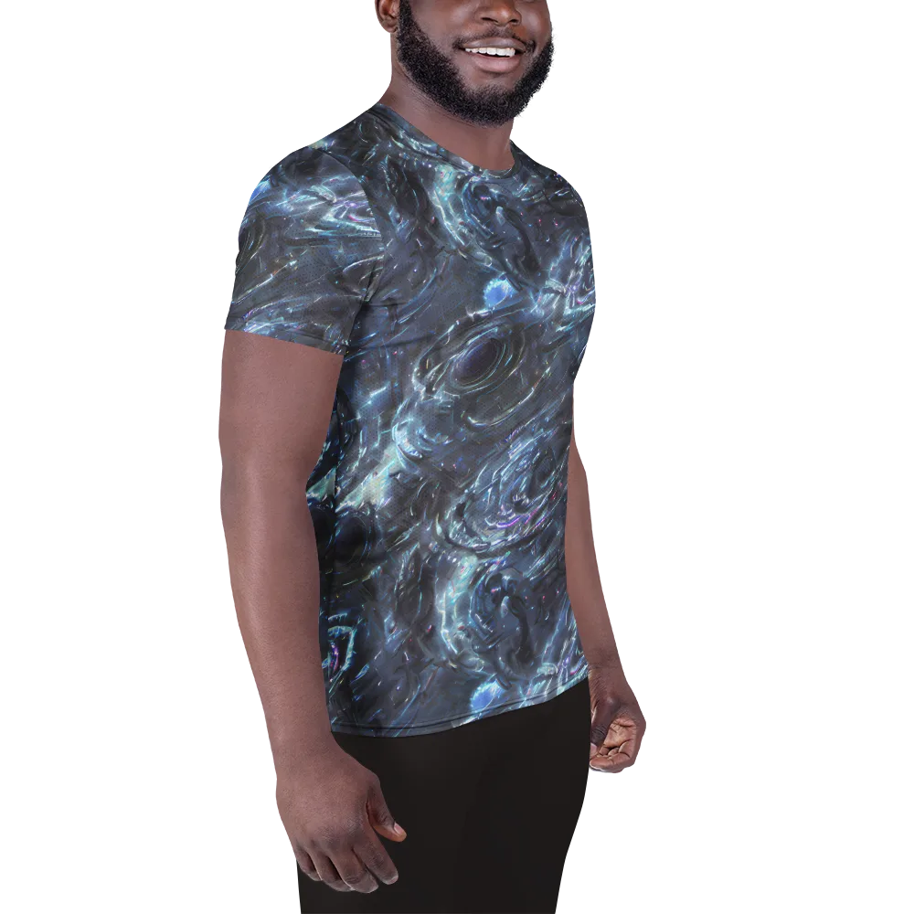 Blue Gravity on Men's Athletic T-Shirt — Right