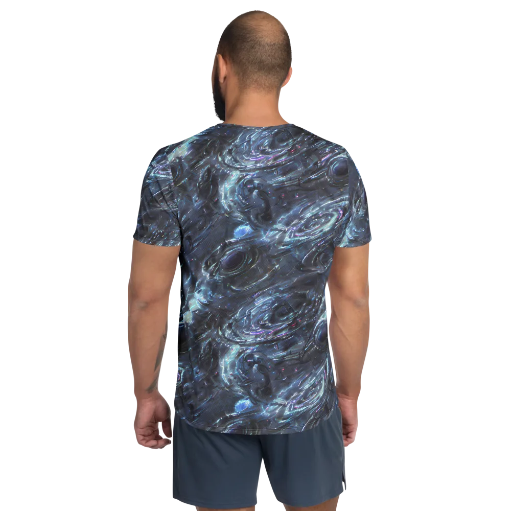 Blue Gravity on Men's Athletic T-Shirt — Back