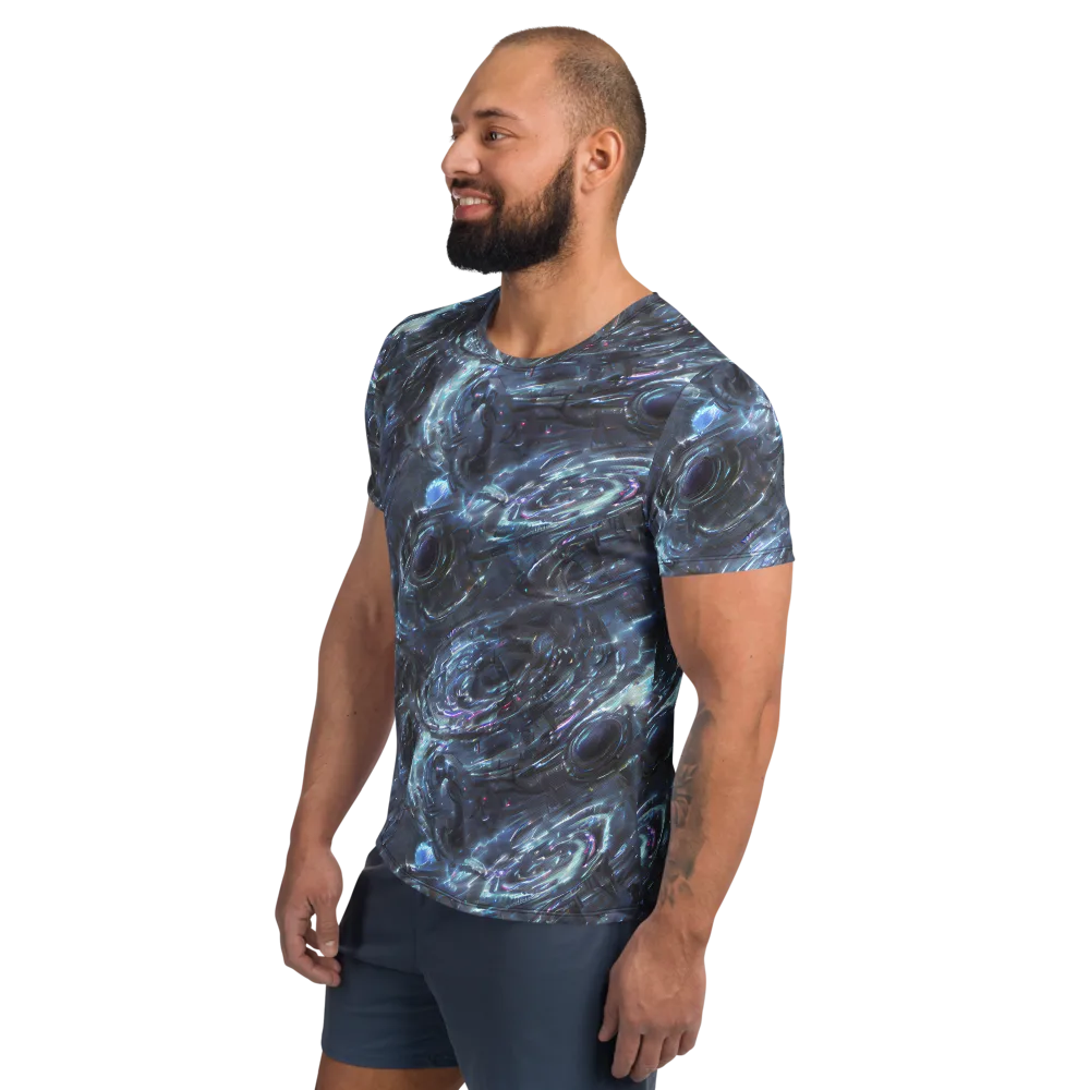 Blue Gravity on Men's Athletic T-Shirt — Left