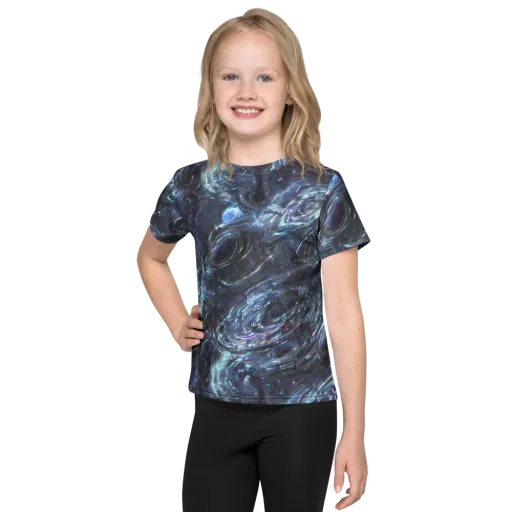 Blue Gravity on a Kids Crew Neck T-Shirt