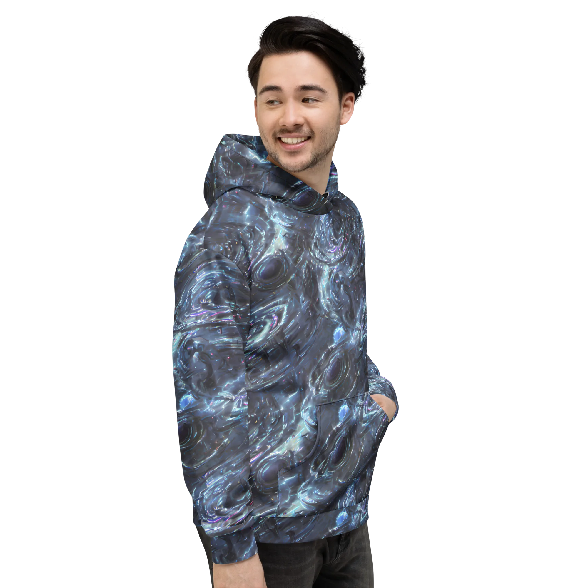 Blue Gravity on Hoodie — Right