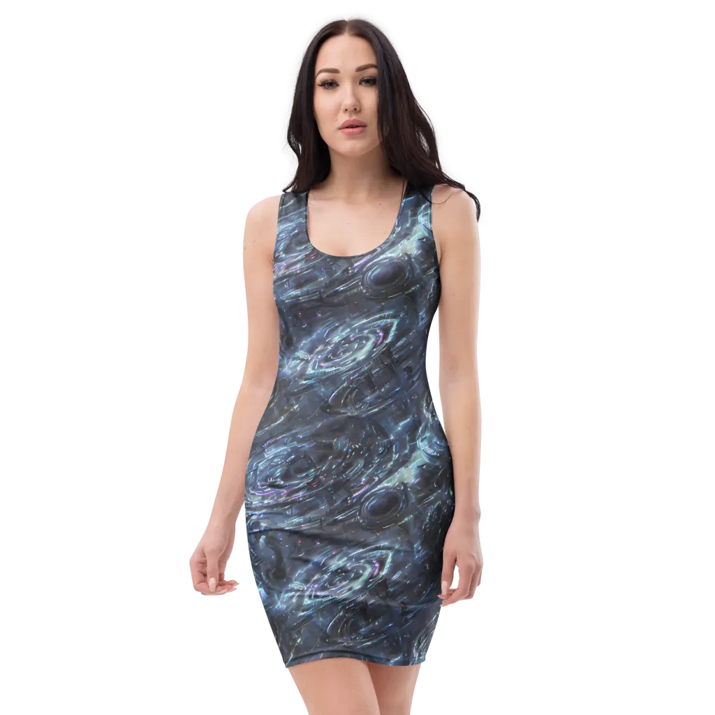 Blue Gravity on Bodycon Dress — Front