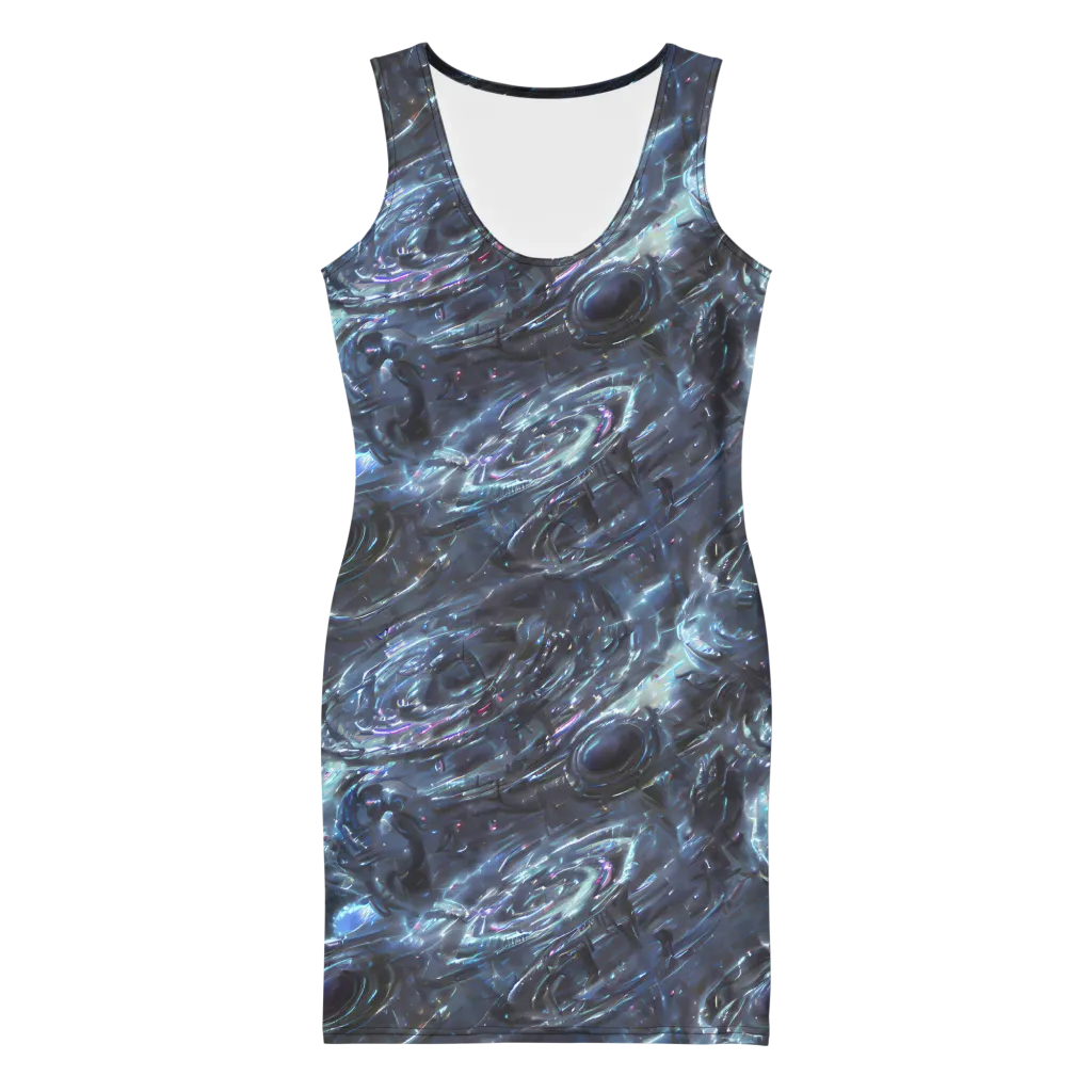 Blue Gravity on Bodycon Dress — Front