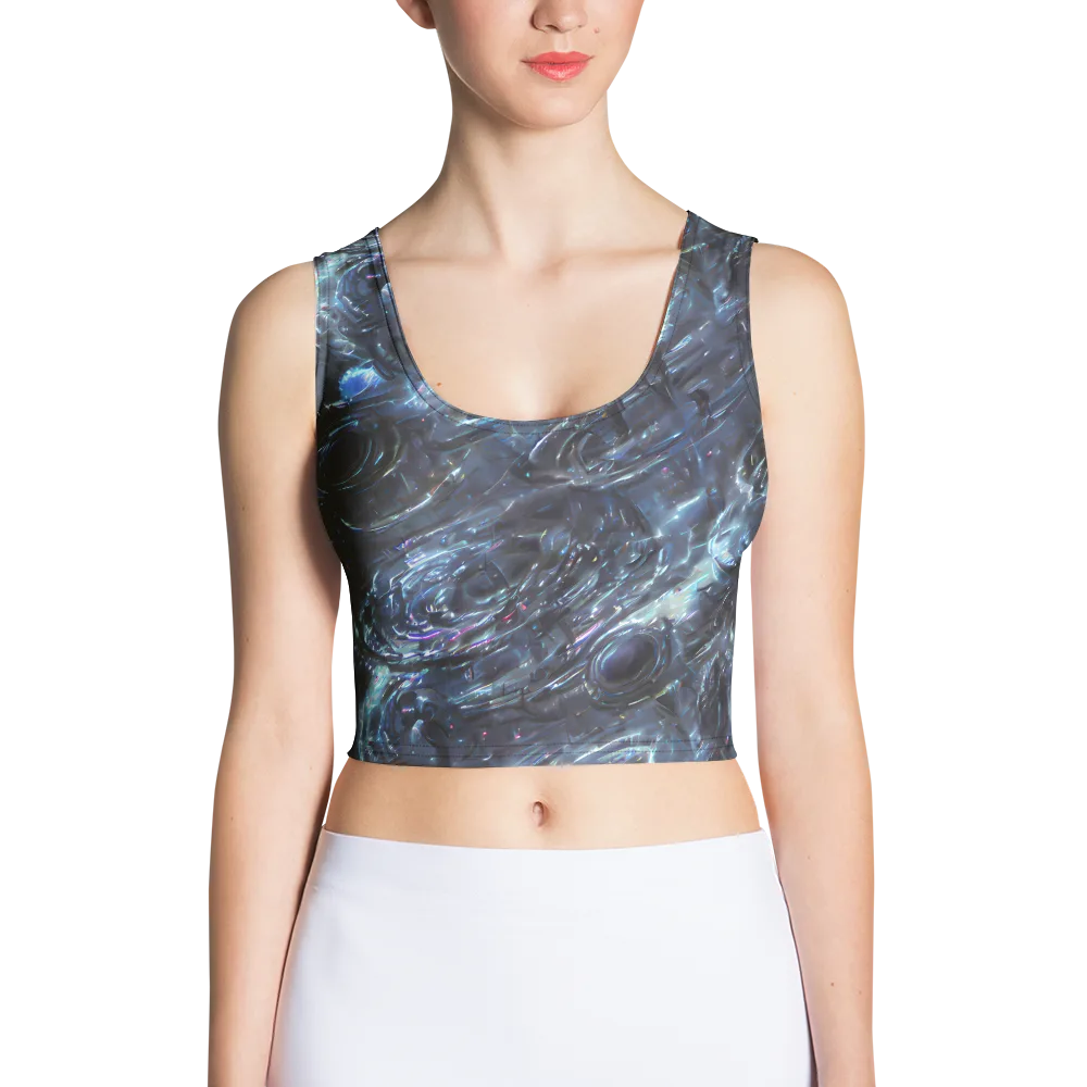 Blue Gravity on Crop Top — Front
