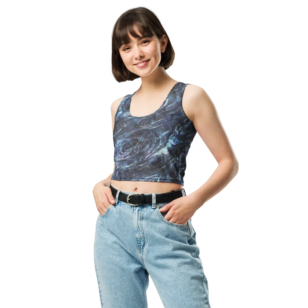 Blue Gravity on Crop Top — Front