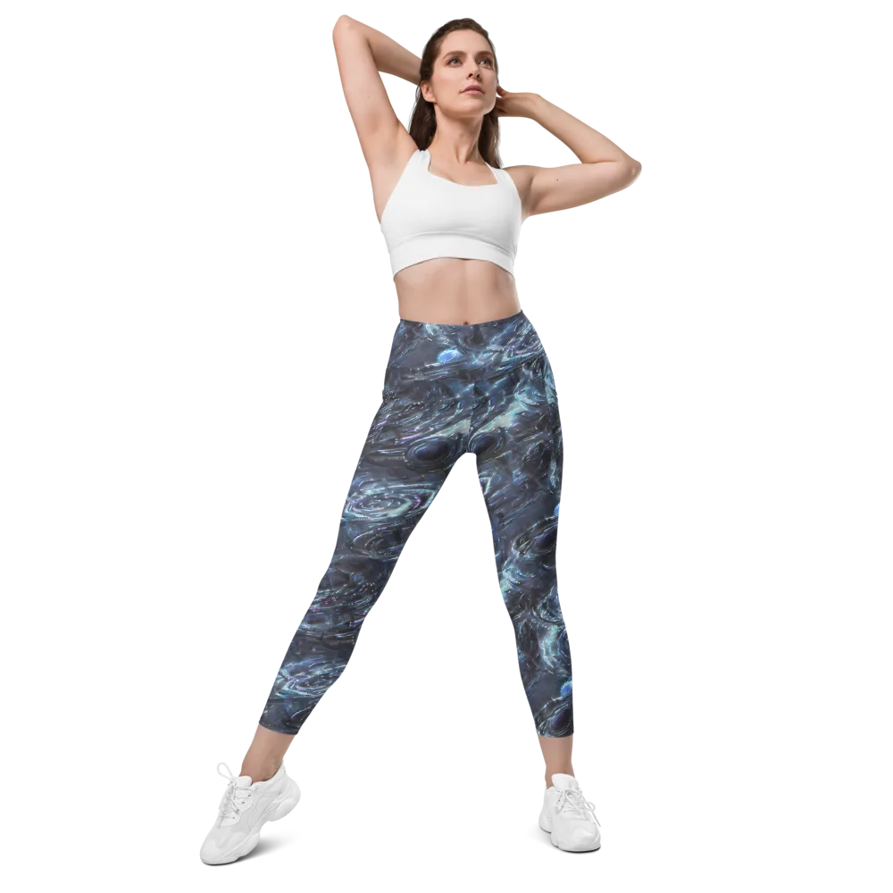 Blue Gravity on Leggings with Pockets — Front