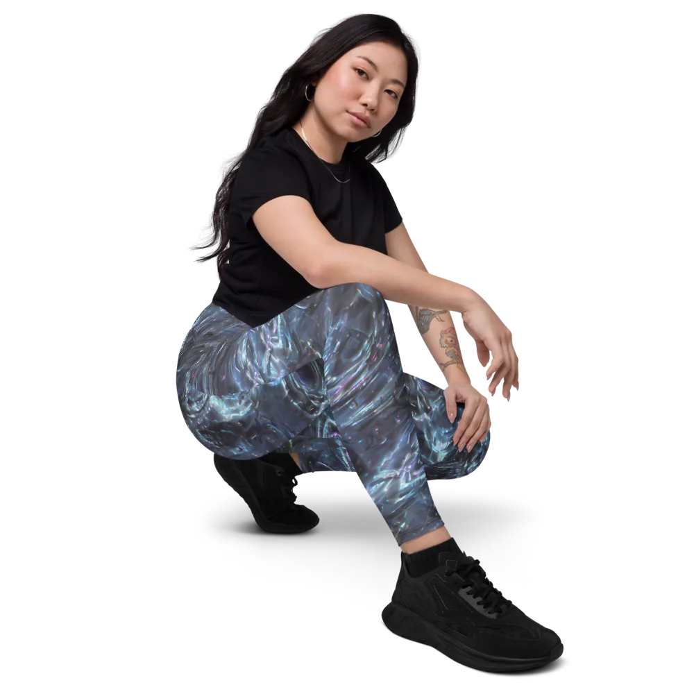 Blue Gravity on Leggings with Pockets — Right Front