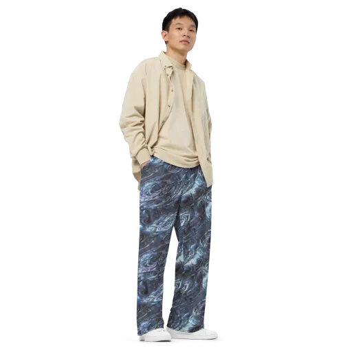 Blue Gravity on a Wide-Leg Pants